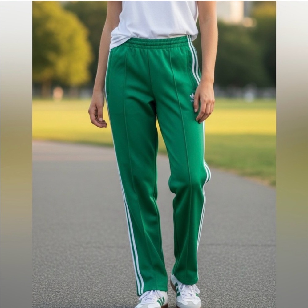 Adidas Green tapered Track Pants
